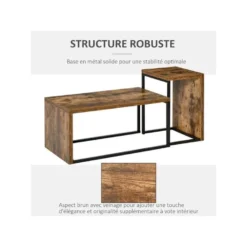 2 Tables Basses CLAY Aspect Bois -Pas Cher Mobiliora Magasin table basse 19186835