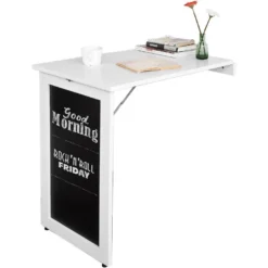 Table Pliable Murale Bureau Avec Mémo Board Table Murale Pliable Bureau Rabattable, FWT20-W