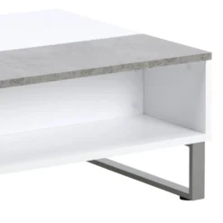 Table Basse - 110x60 Cm - Relevable - Blanc / Béton - KOSTRENA 15 Table Basse - 110x60 Cm - Relevable - Blanc / Béton - KOSTRENA -Pas Cher Mobiliora Magasin table basse 19447771