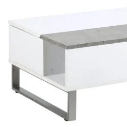 Table Basse - 110x60 Cm - Relevable - Blanc / Béton - KOSTRENA 16 Table Basse - 110x60 Cm - Relevable - Blanc / Béton - KOSTRENA -Pas Cher Mobiliora Magasin table basse 19447773