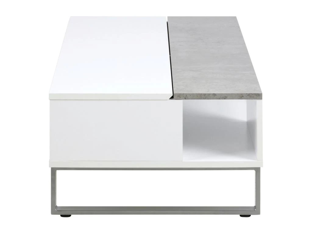 Table Basse - 110x60 Cm - Relevable - Blanc / Béton - KOSTRENA 11 Table Basse - 110x60 Cm - Relevable - Blanc / Béton - KOSTRENA – Image 9