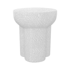 Table D'appoint Blanche Zacco En Terre Cuite D32.5 Cm