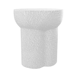 Table D'appoint Blanche Zacco En Terre Cuite D32.5 Cm -Pas Cher Mobiliora Magasin table basse 19471285