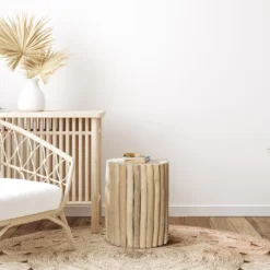 Table D'appoint En Teck - Coloris : Naturel - LUTIANA 14 Table D'appoint En Teck - Coloris : Naturel - LUTIANA -Pas Cher Mobiliora Magasin table basse 1959101