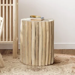 Table D'appoint En Teck - Coloris : Naturel - LUTIANA 16 Table D'appoint En Teck - Coloris : Naturel - LUTIANA -Pas Cher Mobiliora Magasin table basse 1959103