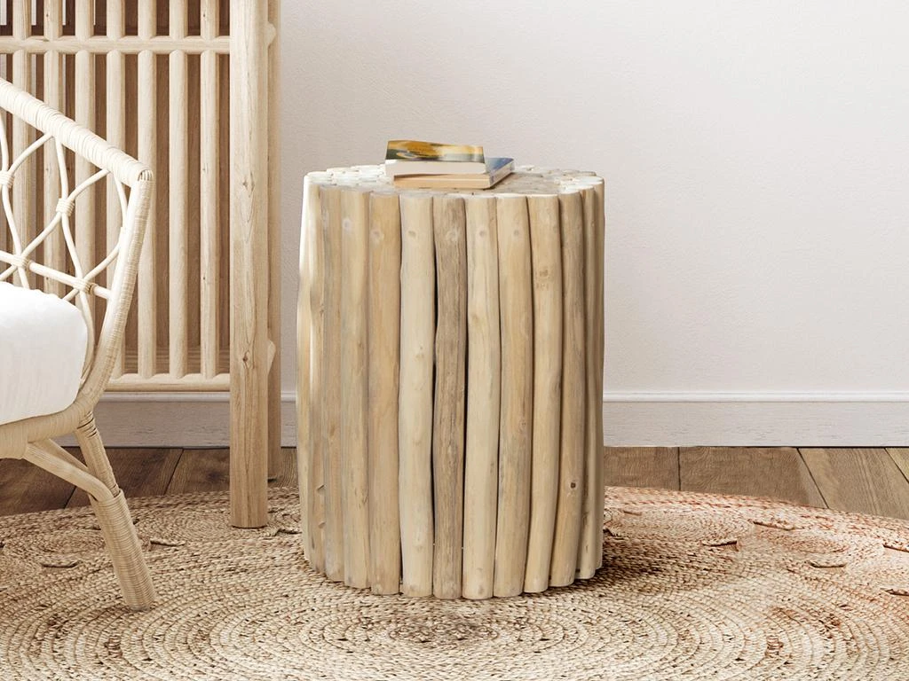 Table D'appoint En Teck - Coloris : Naturel - LUTIANA 8 Table D'appoint En Teck - Coloris : Naturel - LUTIANA – Image 6