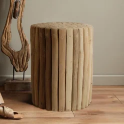 Table D'appoint En Teck - Coloris : Naturel - LUTIANA 13 Table D'appoint En Teck - Coloris : Naturel - LUTIANA -Pas Cher Mobiliora Magasin table basse 1959107