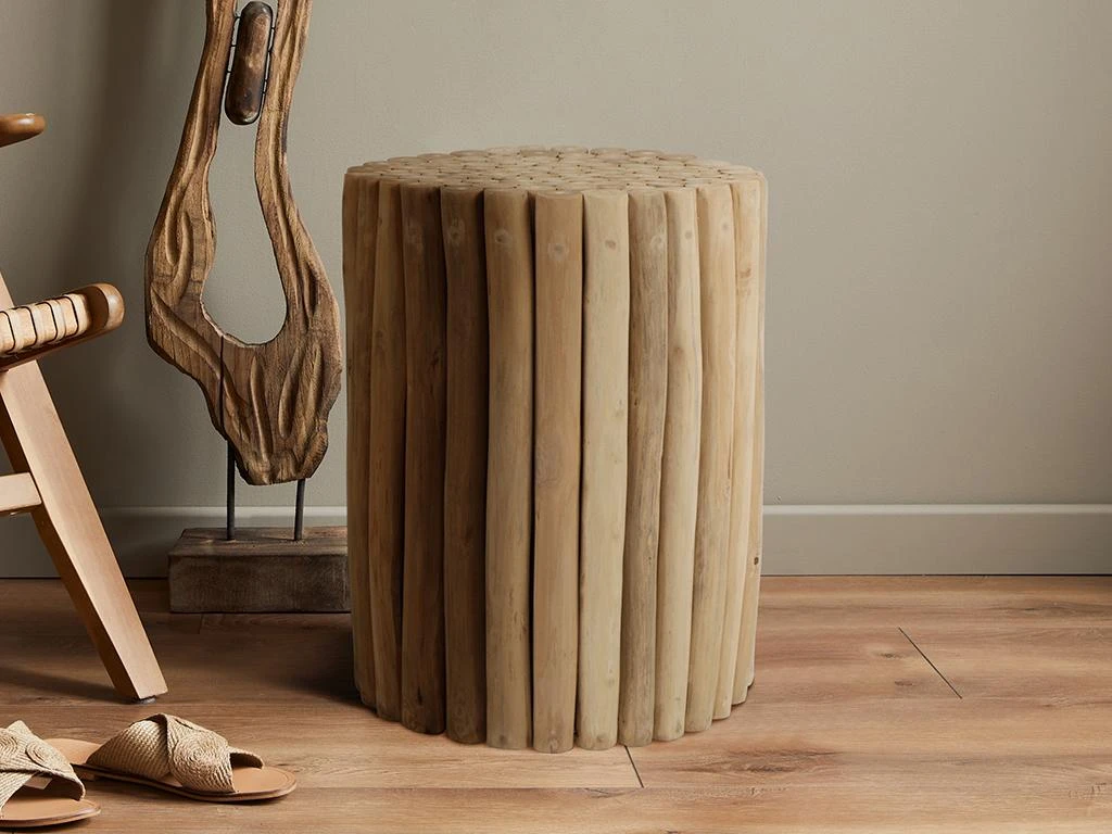 Table D'appoint En Teck - Coloris : Naturel - LUTIANA 5 Table D'appoint En Teck - Coloris : Naturel - LUTIANA – Image 3