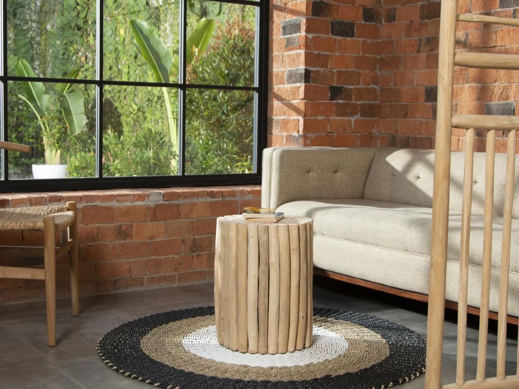 Table D'appoint En Teck - Coloris : Naturel - LUTIANA 3 Table D'appoint En Teck - Coloris : Naturel - LUTIANA