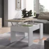 Table Basse Relevable Blanc/Chêne Clair - IRVINE - L 100 X L 50 X H 45/56 Cm -Pas Cher Mobiliora Magasin table basse 19724139