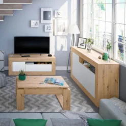 Table Basse Relevable Chêne - TOZA - L 105 X L 55x H 45 Cm