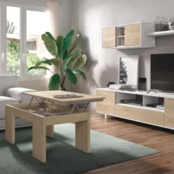 Table Basse Relevable Chêne Clair - OXNARD - L 100 X L 50 X H 43/54 Cm -Pas Cher Mobiliora Magasin table basse 19724227