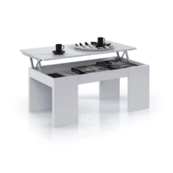 Table Basse Relevable Blanc Mat - RUYRUY - L 100 X L 50 X H 45 Cm -Pas Cher Mobiliora Magasin table basse 19724357