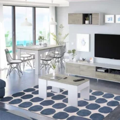 Table Basse Relevable Blanc/Chêne - ARTICA - L 100 X L 50 X H 45/56 Cm -Pas Cher Mobiliora Magasin table basse 19724487