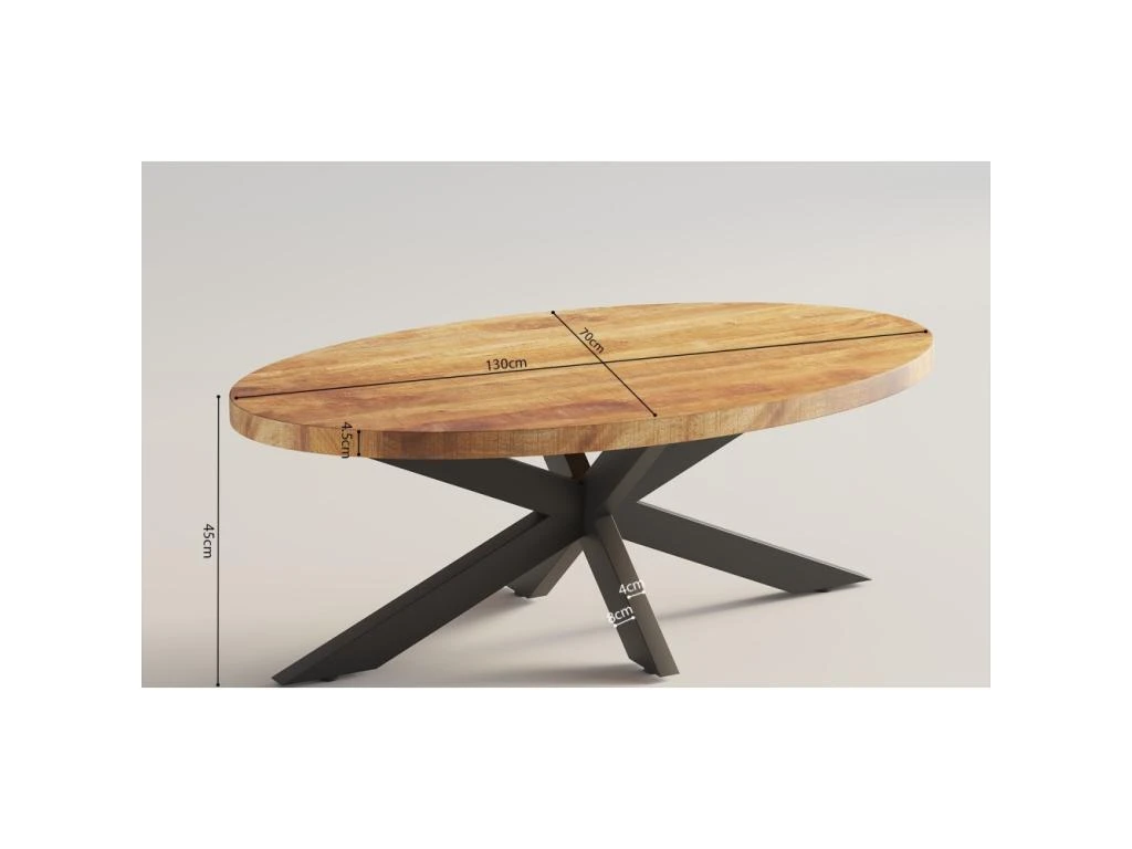 Table Basse Ovale Collection MADEIRO Marron. 5 Table Basse Ovale Collection MADEIRO Marron. – Image 3