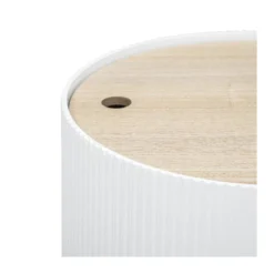 Table à Café Avec Coffre De Rangement En Bois Peint Blanc D 38,5 X H 35 Cm -Pas Cher Mobiliora Magasin table basse 19802017