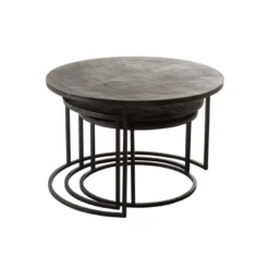 Tables Gigognes Rondes Métal Noir - ZANDVORT 10 Tables Gigognes Rondes Métal Noir - ZANDVORT -Pas Cher Mobiliora Magasin table basse 19815747