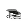 Table Basse Gigogne Ronde Noir Collection LENOX. Meuble Style Industriel 1 Table Basse Gigogne Ronde Noir Collection LENOX. Meuble Style Industriel -Pas Cher Mobiliora Magasin table basse 19823619