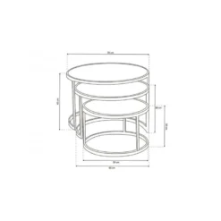 Table Basse Gigogne Ronde Noir Collection LENOX. Meuble Style Industriel -Pas Cher Mobiliora Magasin table basse 19823623