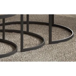 Table Basse Gigogne Ronde Noir Collection LENOX. Meuble Style Industriel -Pas Cher Mobiliora Magasin table basse 19823625