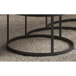 Table Basse Gigogne Ronde Noir Collection LENOX. Meuble Style Industriel -Pas Cher Mobiliora Magasin table basse 19823627