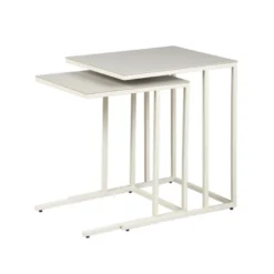 Tables Gigognes Plateau Céramique Gris Clair - LADAS