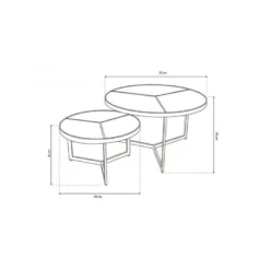 Table Basse Gigogne Ronde En Bois Massif Exotique. Finition Noir Collection LAVE. -Pas Cher Mobiliora Magasin table basse 19823653
