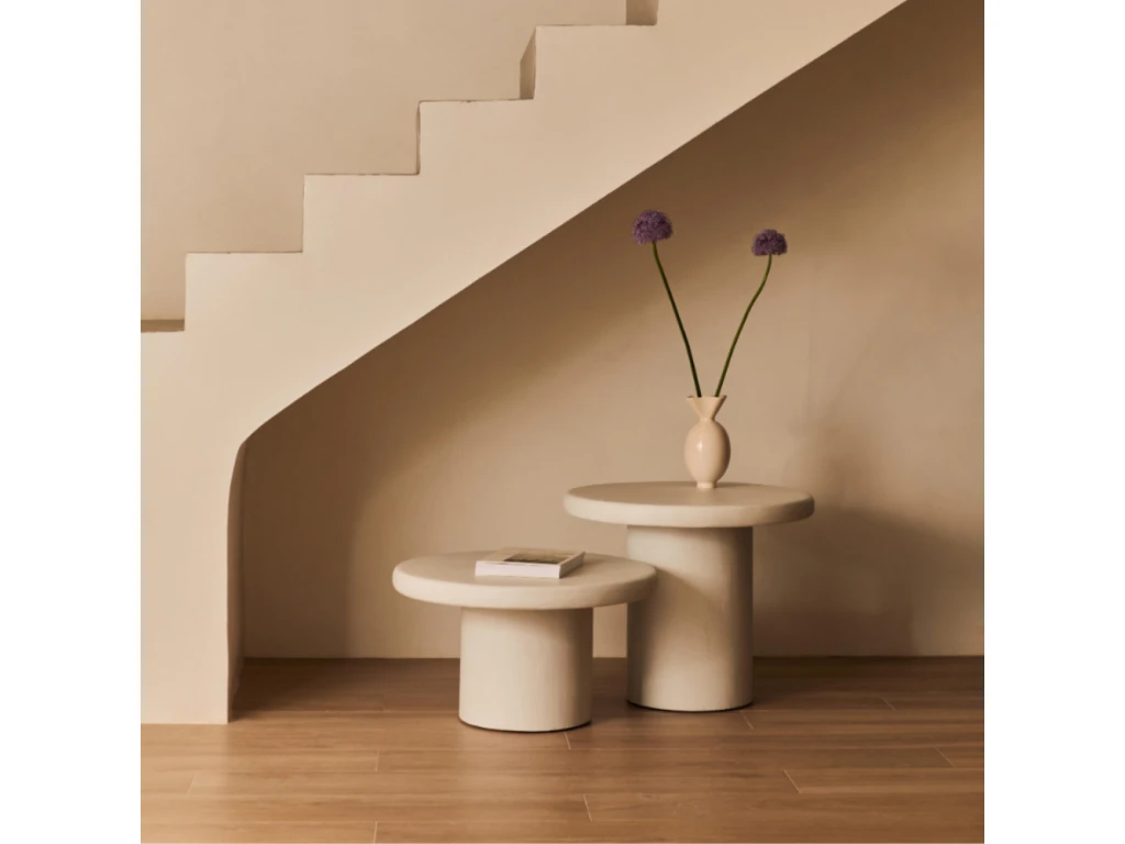 Table D’appoint Du Microciment En Couleur Blanc 45 Cm 4 Table D’appoint Du Microciment En Couleur Blanc 45 Cm – Image 2