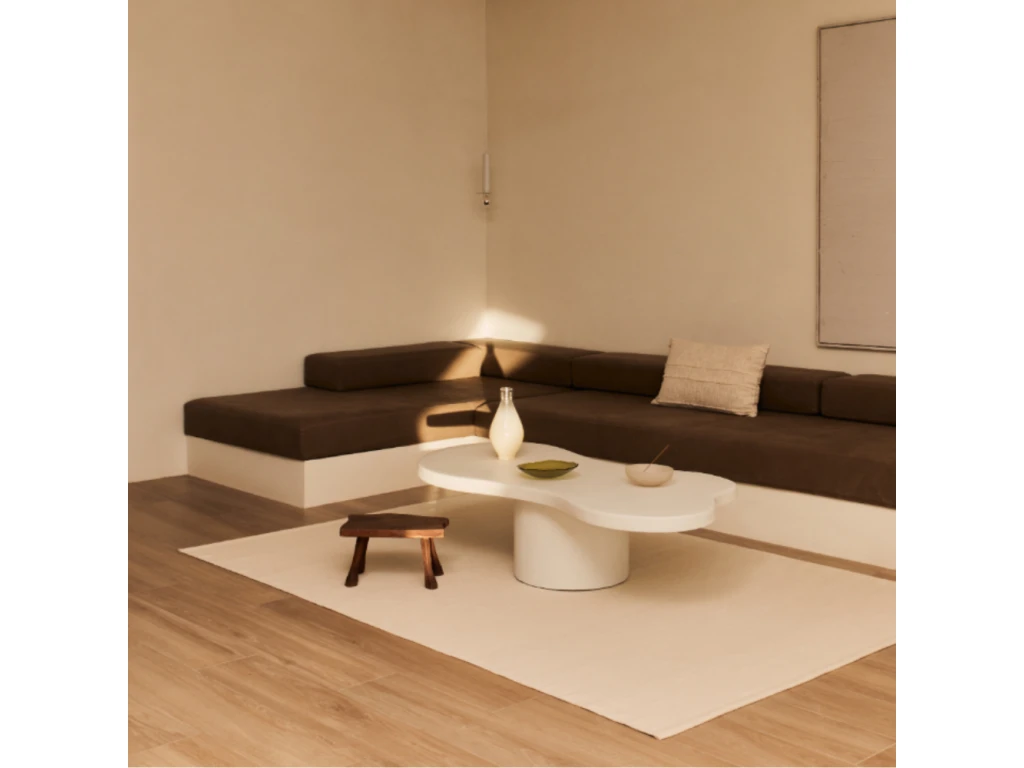 Table Basse Du Microciment En Couleur Blanc 140 Cm 7 Table Basse Du Microciment En Couleur Blanc 140 Cm – Image 5