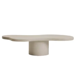 Table Basse Du Microciment En Couleur Blanc 120 Cm
