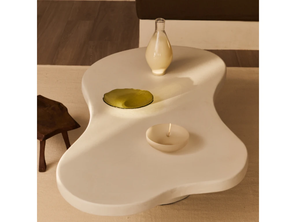 Table Basse Du Microciment En Couleur Blanc 120 Cm 6 Table Basse Du Microciment En Couleur Blanc 120 Cm – Image 4