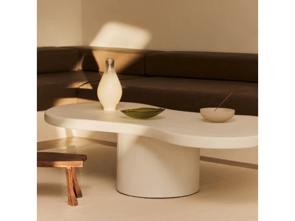 Table Basse Du Microciment En Couleur Blanc 120 Cm 8 Table Basse Du Microciment En Couleur Blanc 120 Cm – Image 6