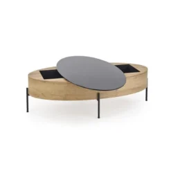Table Basse Design 120 Cm X 60 Cm X 37 Cm - Chêne Doré/Or -Pas Cher Mobiliora Magasin table basse 19911229