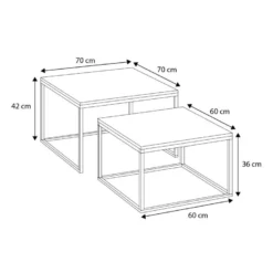Table Basse Double TWIN - Noir -Pas Cher Mobiliora Magasin table basse 19953439