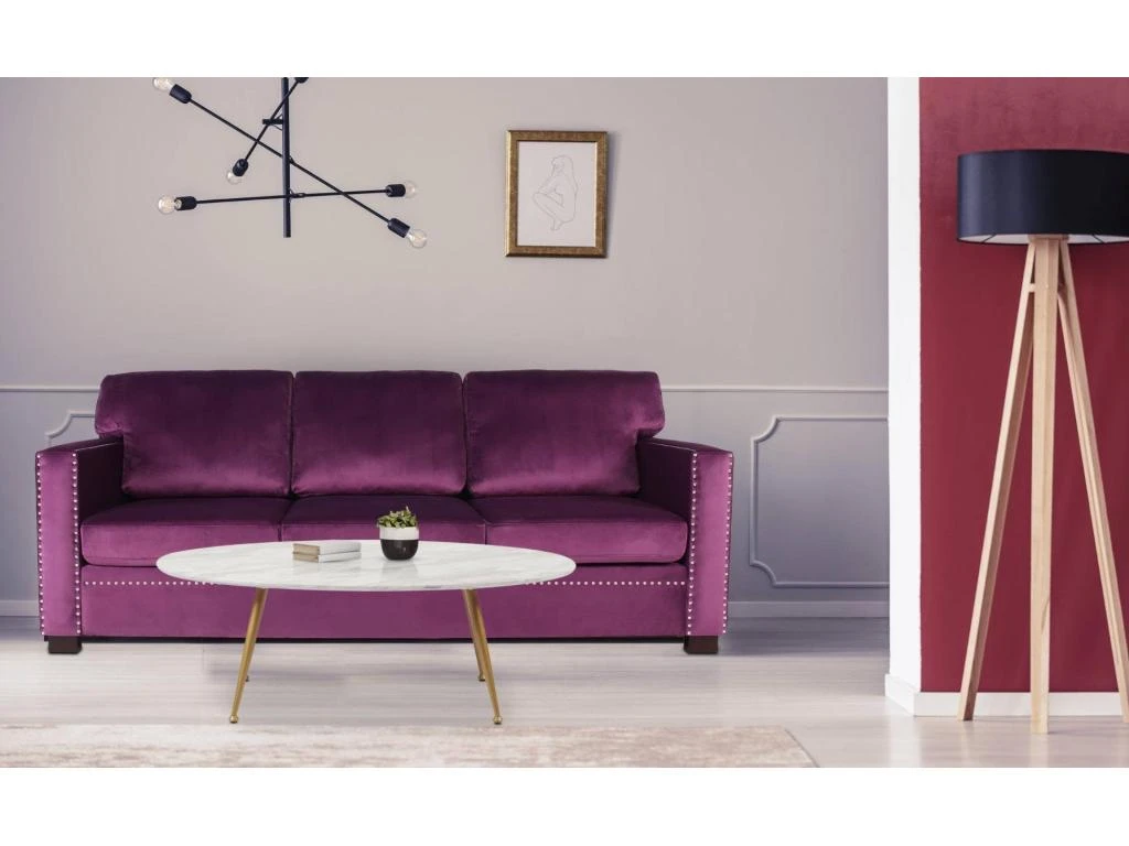 Table Basse Ovale Romy Effet Marbre 6 Table Basse Ovale Romy Effet Marbre – Image 4