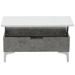Table Basse Relevable Carioca Effet Béton -Pas Cher Mobiliora Magasin table basse 20009977