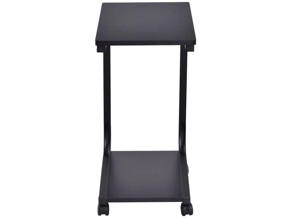 Table D'appoint Avec 4 Roues Roulantes à 360° 2 Tablettes De Rangement 50x30x59cm Noir 20_0001158 4 Table D'appoint Avec 4 Roues Roulantes à 360° 2 Tablettes De Rangement 50x30x59cm Noir 20_0001158 – Image 2