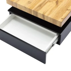 Table Basse Avec 2 Tiroirs En MDF - Noir Et Naturel Clair - FELIX -Pas Cher Mobiliora Magasin table basse 20263201