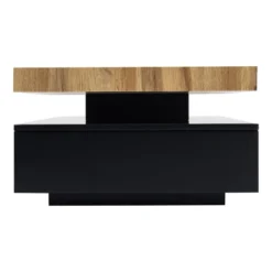 Table Basse Avec 2 Tiroirs En MDF - Noir Et Naturel Clair - FELIX -Pas Cher Mobiliora Magasin table basse 20263227