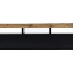 Table Basse Avec 2 Tiroirs En MDF - Noir Et Naturel Clair - FELIX -Pas Cher Mobiliora Magasin table basse 20263295