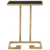 Table D'appoint Or Et Noir 25 X 40 X 53.34 Cm - Hellen -Pas Cher Mobiliora Magasin table basse 20894467