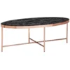 Table Basse Aspect Marbre Noir Table De Salon Ovale 110 X 56 Cm Cuivre -Pas Cher Mobiliora Magasin table basse 20908017