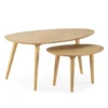 Set De 2 Tables Basses Eclipse Couleur Chêne, Bois Massif 2 Set De 2 Tables Basses Eclipse Couleur Chêne, Bois Massif -Pas Cher Mobiliora Magasin table basse 20981975
