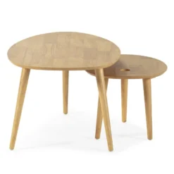 Set De 2 Tables Basses Eclipse Couleur Chêne, Bois Massif 11 Set De 2 Tables Basses Eclipse Couleur Chêne, Bois Massif -Pas Cher Mobiliora Magasin table basse 20981981