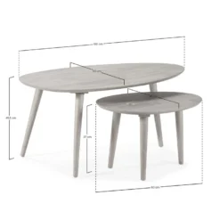 Set De 2 Tables Basses Eclipse Couleur Chêne, Bois Massif 13 Set De 2 Tables Basses Eclipse Couleur Chêne, Bois Massif -Pas Cher Mobiliora Magasin table basse 20981985