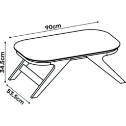 Table Basse Rectangle Chêne Et Ecru 90 Cm -Pas Cher Mobiliora Magasin table basse 21014027