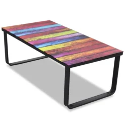 Table Basse De Salon Salle Ă Manger Design Verre Musique Multicolore 90 X 45 Cm 0902028