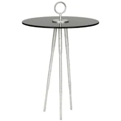 Table D'appoint Argent Et Noir 45 X 45 X 67.31 Cm - Deetta