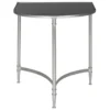 Table D'appoint Argent Et Noir 50 X 45 X 50.8 Cm - Lassie -Pas Cher Mobiliora Magasin table basse 21029539