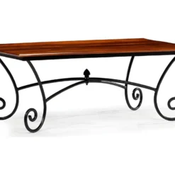 Table Basse Avec Pieds Bouclés Bois De Sesham 110 X 60 X 39 Cm -Pas Cher Mobiliora Magasin table basse 21074099